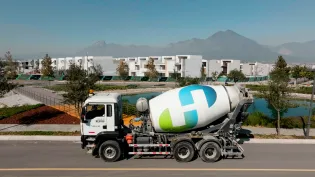 Holcim ECOPact housing development in Mexico truck