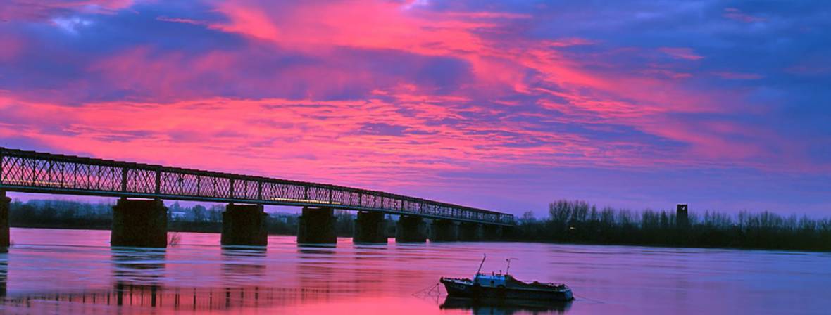 Mauves Sur Loire Bridge Sunset V2