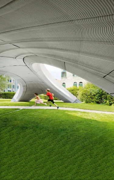 Striatus, a first of its kind 3D concrete printed bridge, with Holcim TectorPrint technology.